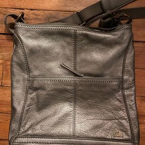 The Sak Leather Shoulder Crossbody Bag Silver